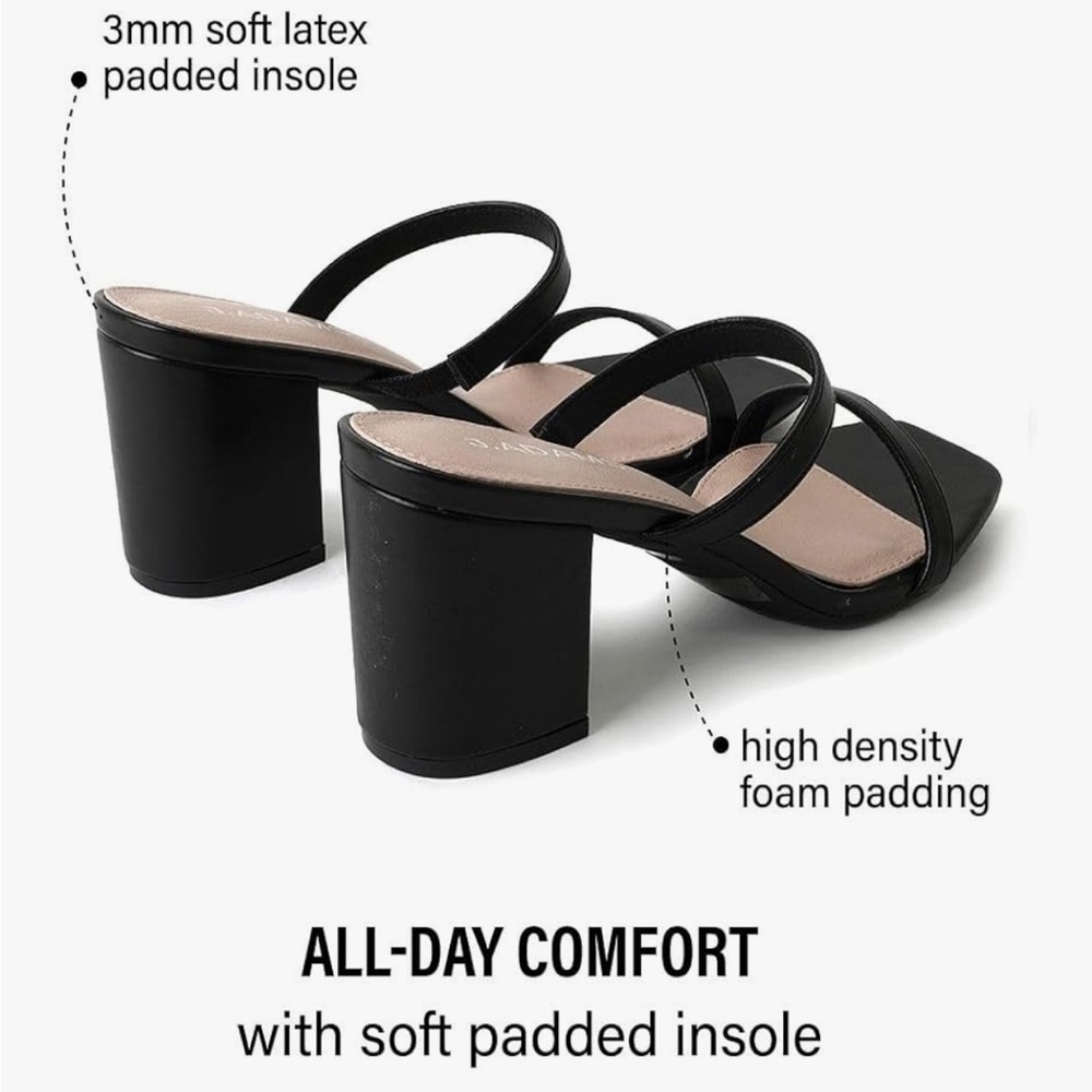 Elegant Black Women's Block Heels - Picture 3 of 10